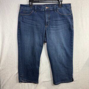 NYDJ 14 36X20 Ariel Crop Capri Jean Blue Stretchy Comfort Fit Minimalist Classic